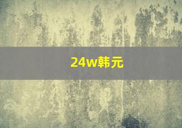 24w韩元