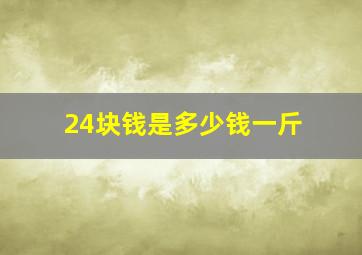 24块钱是多少钱一斤