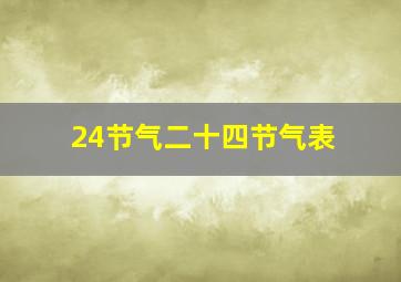 24节气二十四节气表