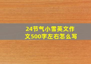 24节气小雪英文作文500字左右怎么写