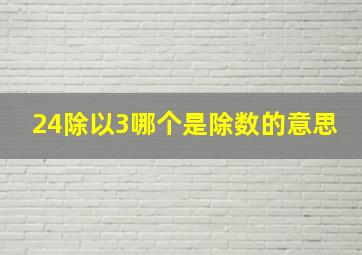 24除以3哪个是除数的意思