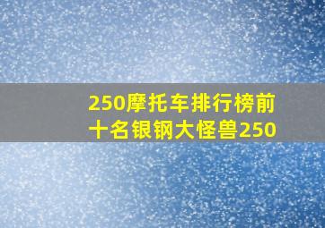 250摩托车排行榜前十名银钢大怪兽250