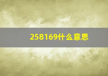 258169什么意思