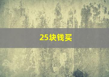 25块钱买