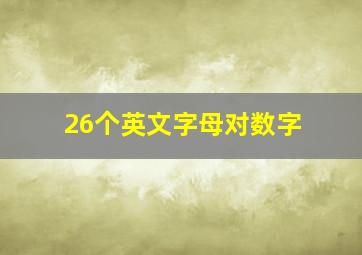 26个英文字母对数字