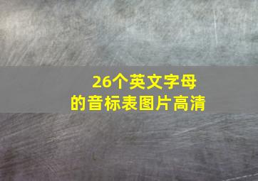 26个英文字母的音标表图片高清