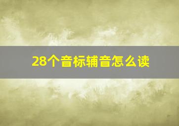 28个音标辅音怎么读