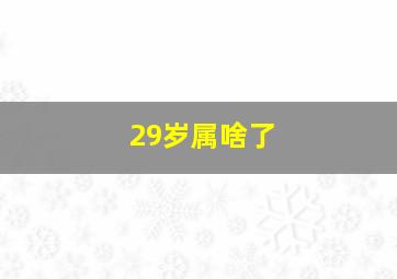 29岁属啥了