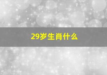 29岁生肖什么