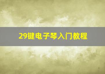 29键电子琴入门教程