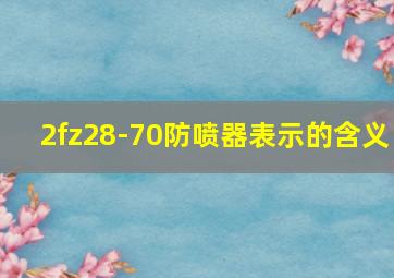 2fz28-70防喷器表示的含义