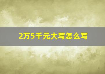 2万5千元大写怎么写