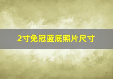 2寸免冠蓝底照片尺寸