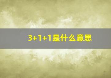 3+1+1是什么意思