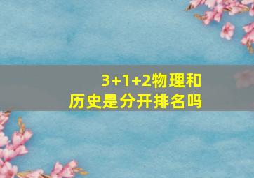 3+1+2物理和历史是分开排名吗