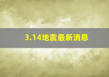 3.14地震最新消息