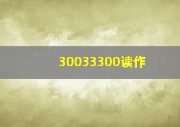 30033300读作