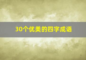 30个优美的四字成语