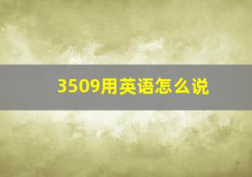 3509用英语怎么说