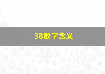 38数字含义