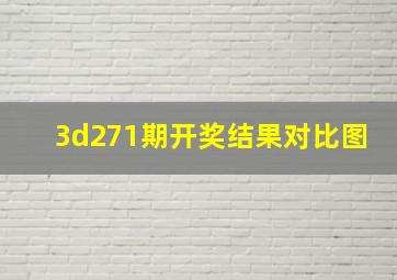 3d271期开奖结果对比图