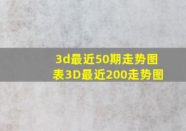 3d最近50期走势图表3D最近200走势图