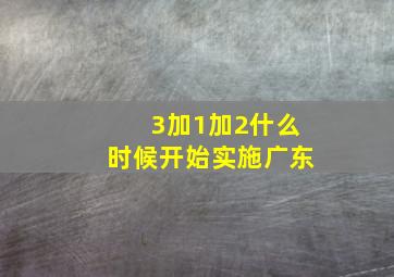 3加1加2什么时候开始实施广东