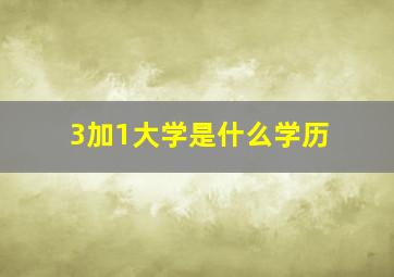 3加1大学是什么学历