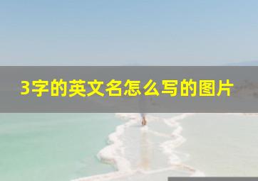 3字的英文名怎么写的图片