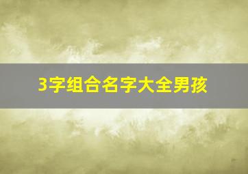 3字组合名字大全男孩