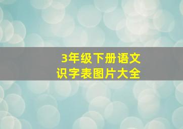 3年级下册语文识字表图片大全