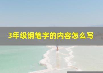 3年级钢笔字的内容怎么写