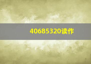 40685320读作