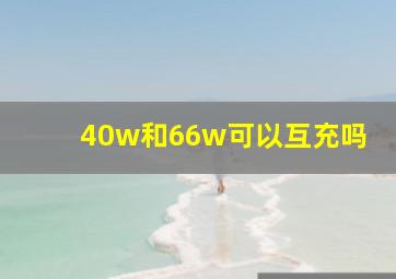 40w和66w可以互充吗