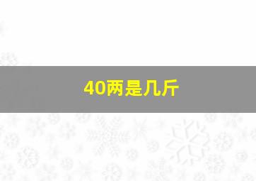 40两是几斤