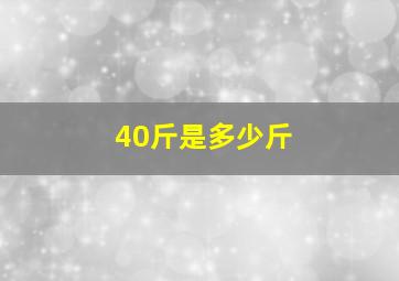 40斤是多少斤