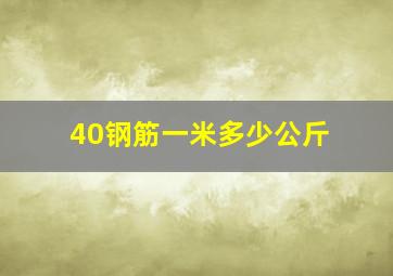 40钢筋一米多少公斤