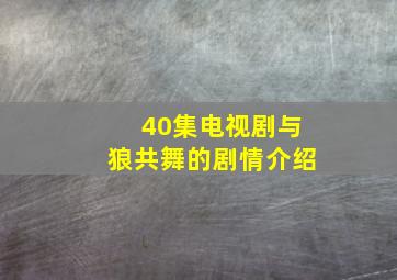 40集电视剧与狼共舞的剧情介绍