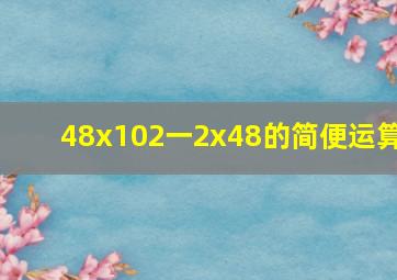 48x102一2x48的简便运算