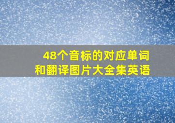 48个音标的对应单词和翻译图片大全集英语