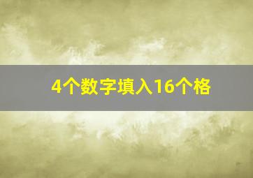 4个数字填入16个格