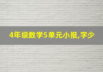 4年级数学5单元小报,字少