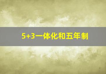 5+3一体化和五年制