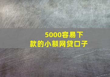 5000容易下款的小额网贷口子