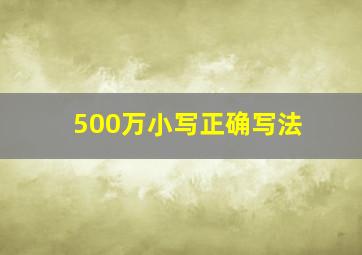 500万小写正确写法