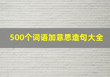 500个词语加意思造句大全