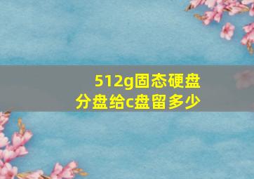 512g固态硬盘分盘给c盘留多少