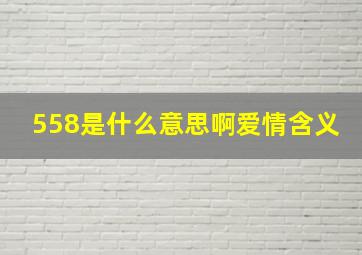 558是什么意思啊爱情含义