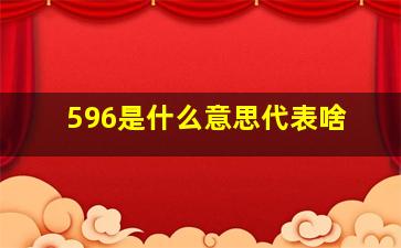 596是什么意思代表啥