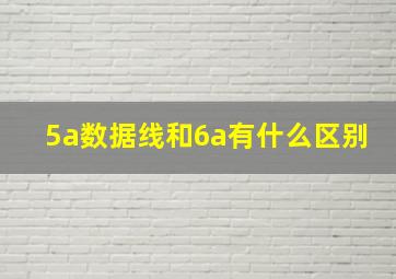 5a数据线和6a有什么区别